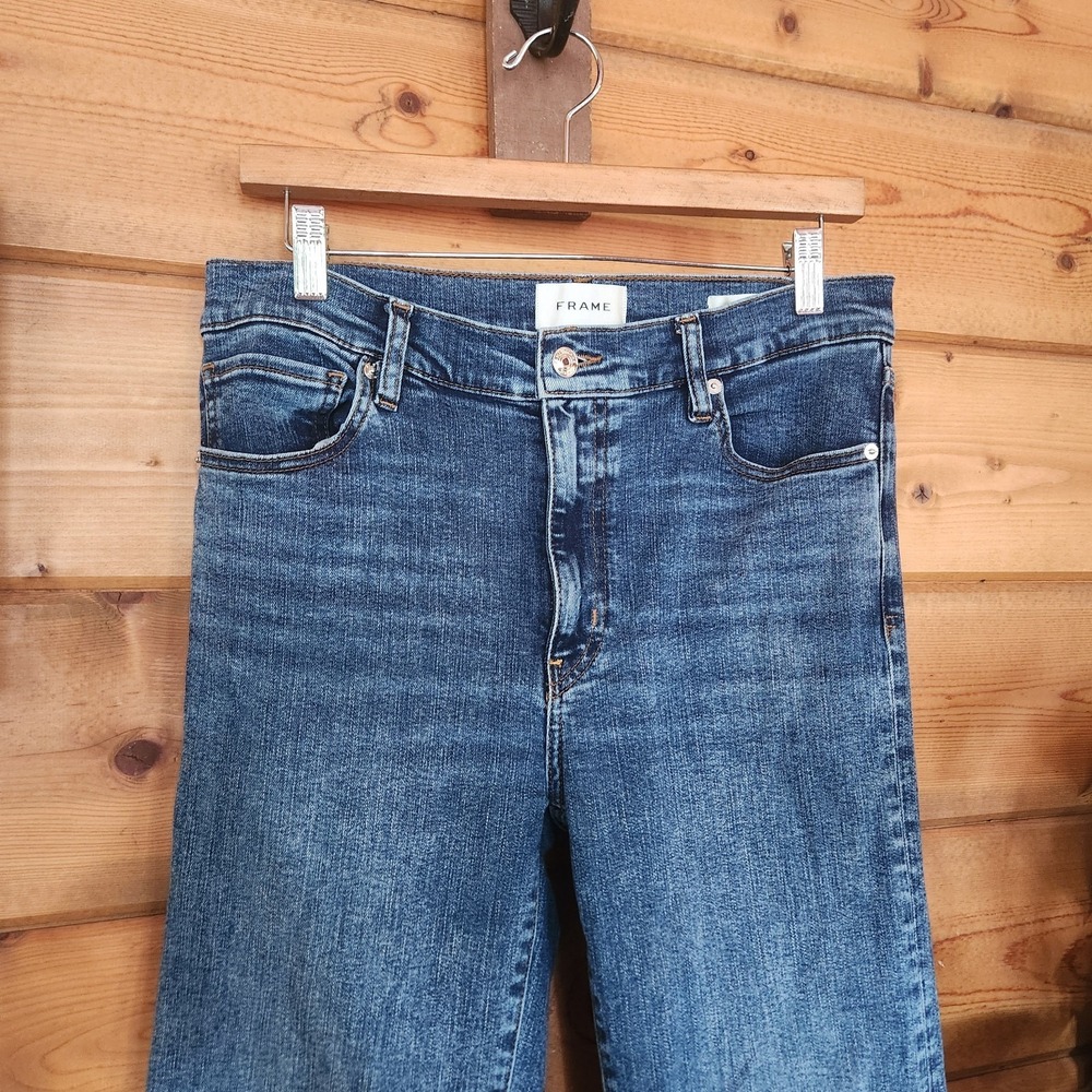 Frame The Icon in Canals Flare Jeans Designer Denim Retro Stretch Boho Size 30 - Picture 3 of 9